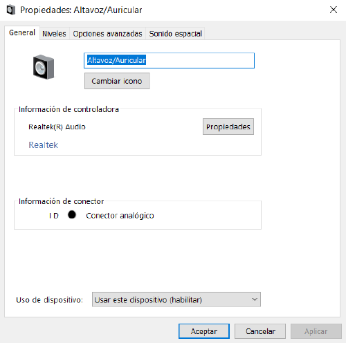 ecualizador Windows 10