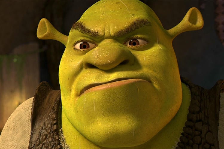Shrek enfadado