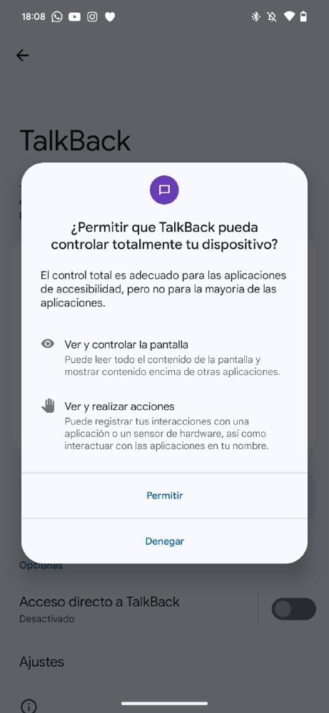 permisos talkback